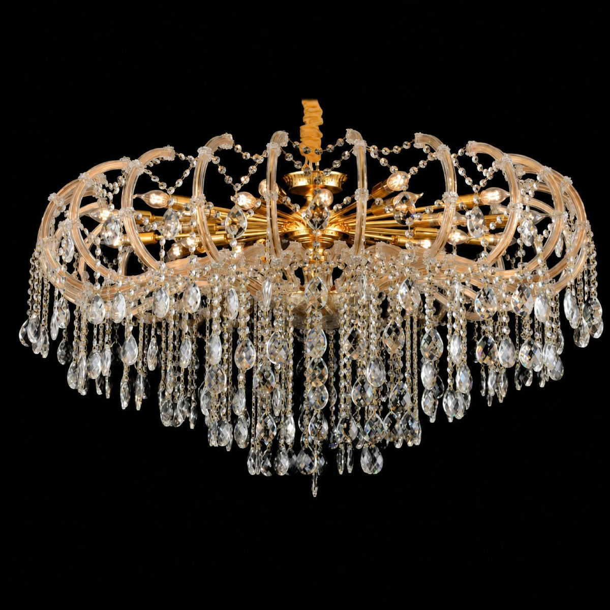 2012 Series Gold Clip-On Candle-Style Crystal Chandelier