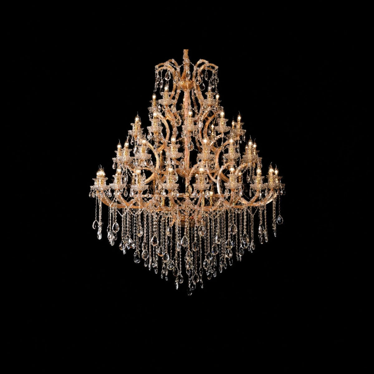 2014 Series Gold Clip-On Candle-Style Crystal Chandelier