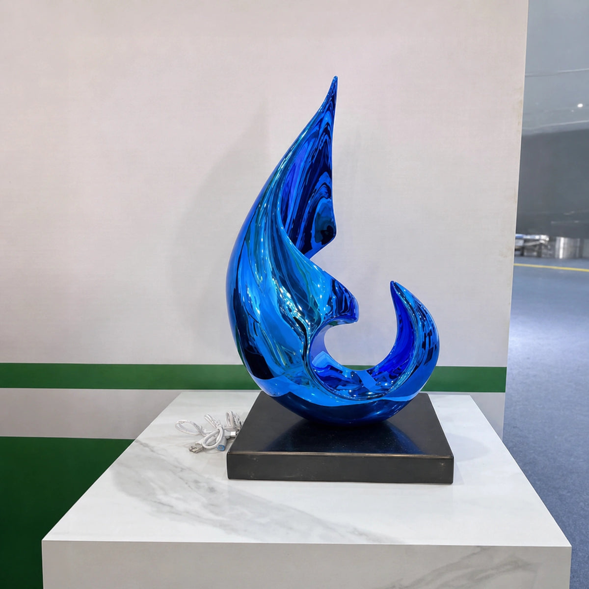 Blue Abstract Sail Sculpture Lamp