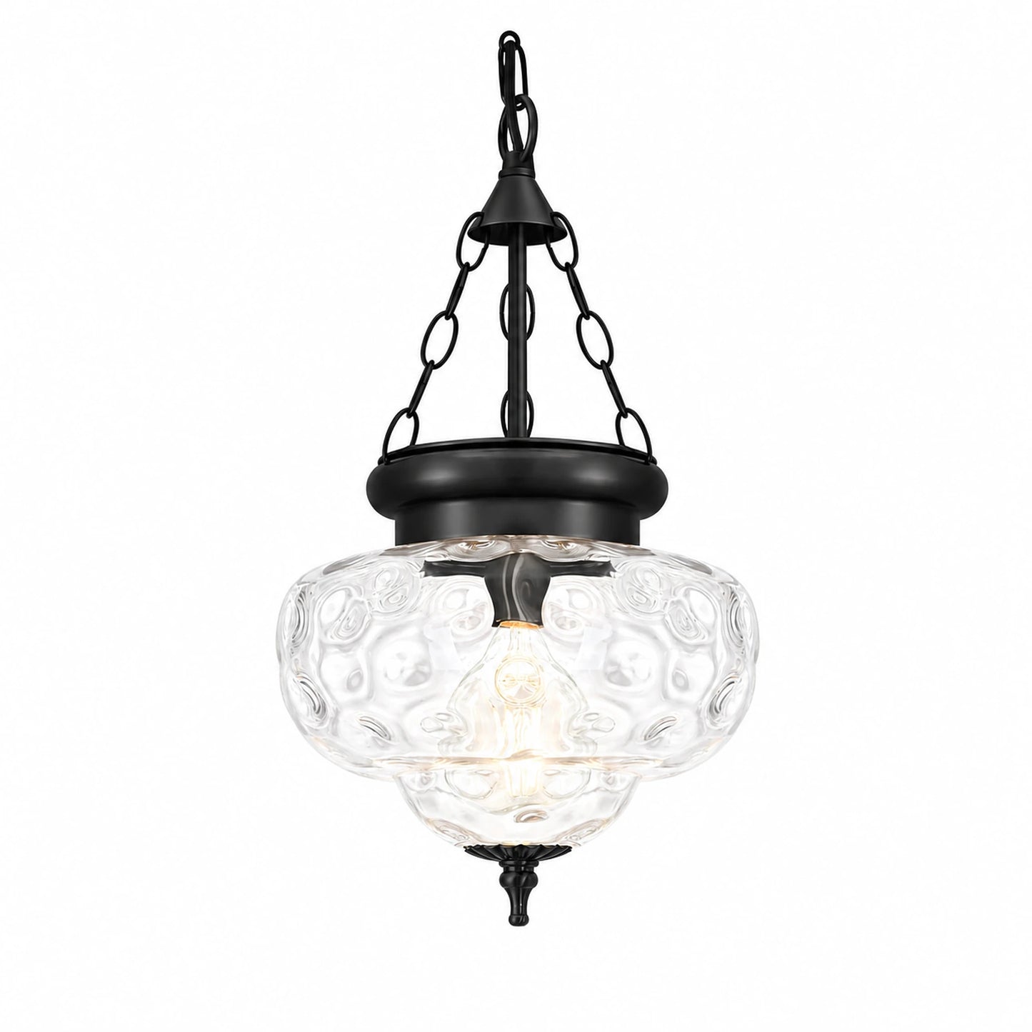 Lotus Clear Hammered Glass Pendant Light