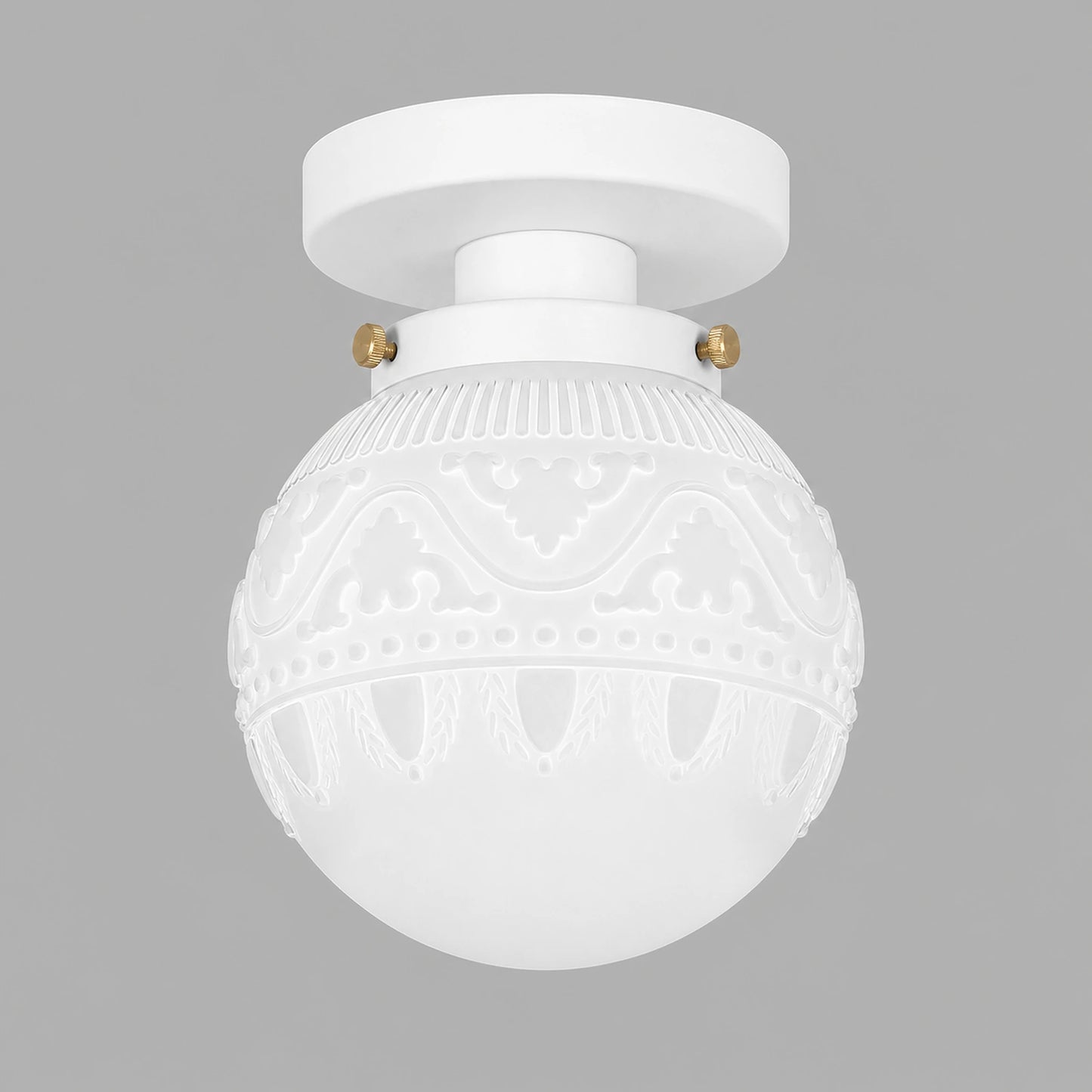 Wheat-Ear Patterned Glass Shade 1-Light Flush Mount Ceiling Light
