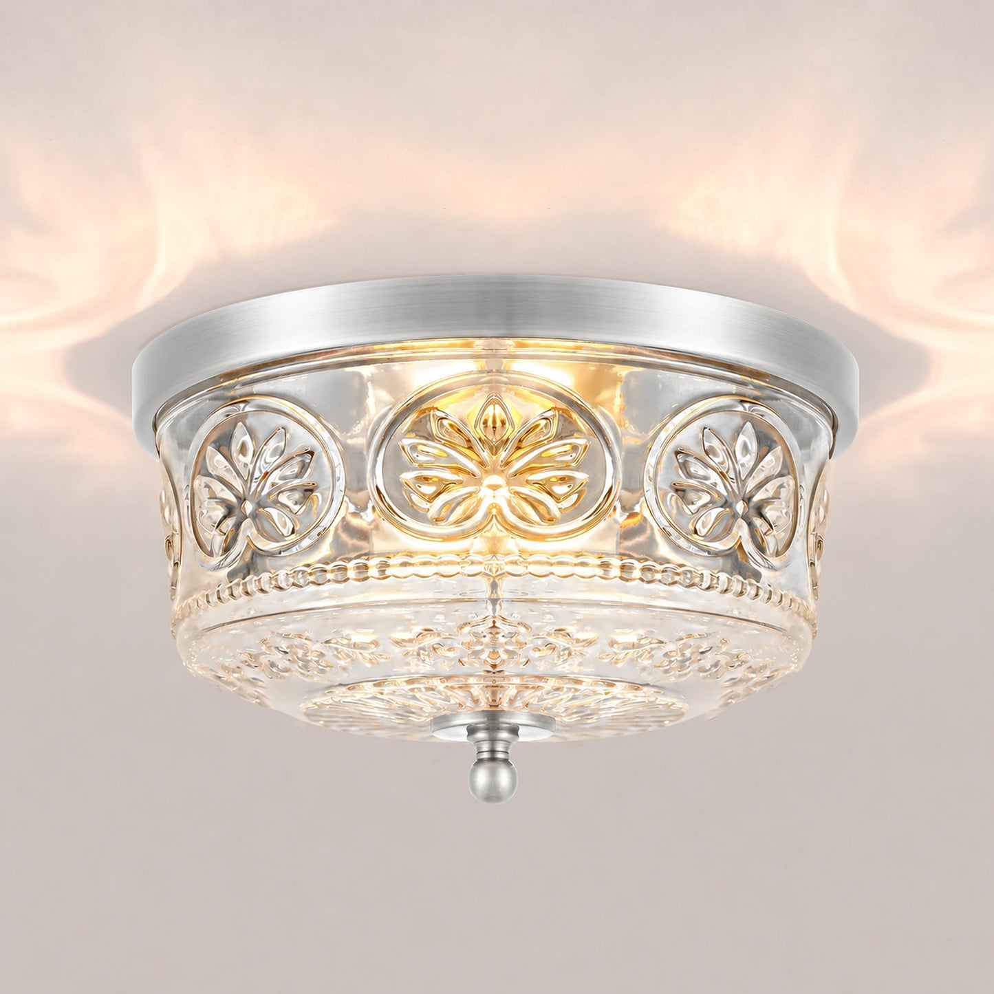 Butterfly Motif Glass Shade Ceiling Light