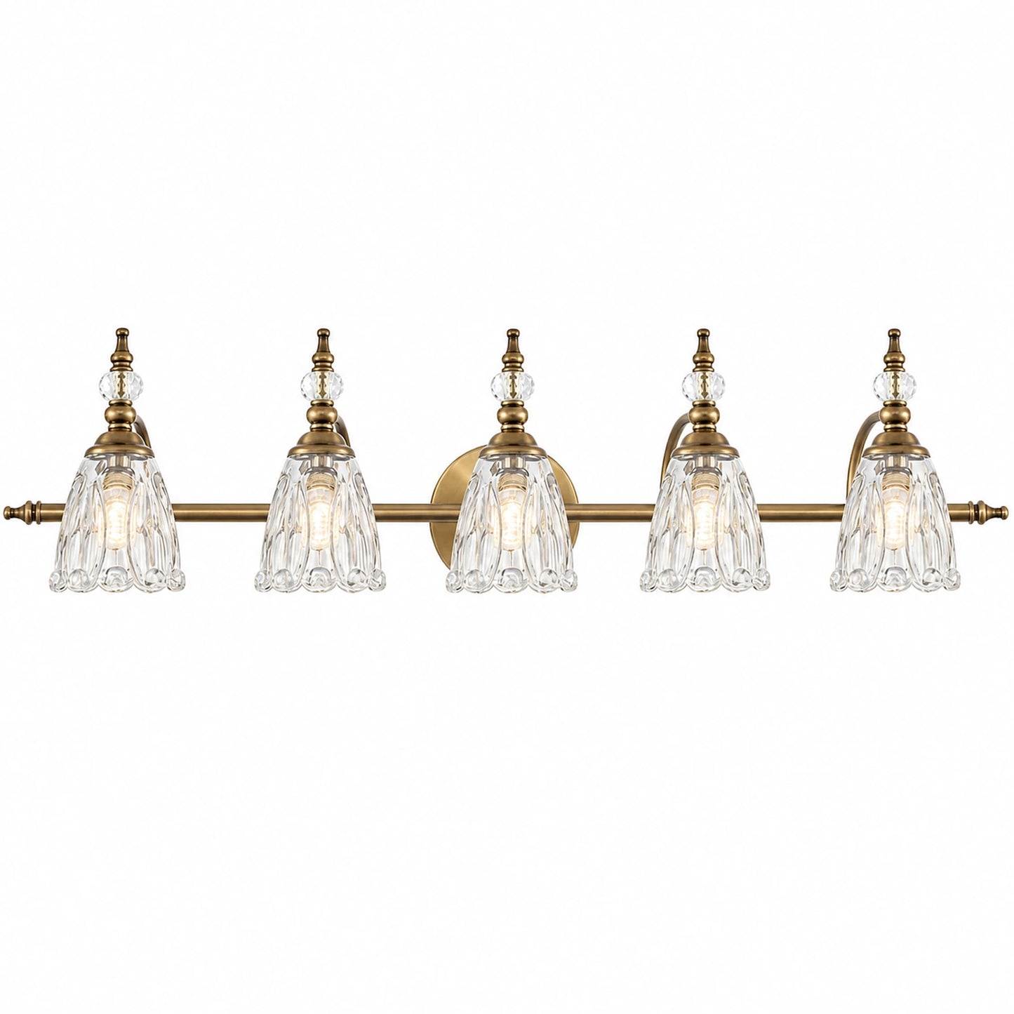 Vintage Petal Clear Glass Bathroom Vanity Light