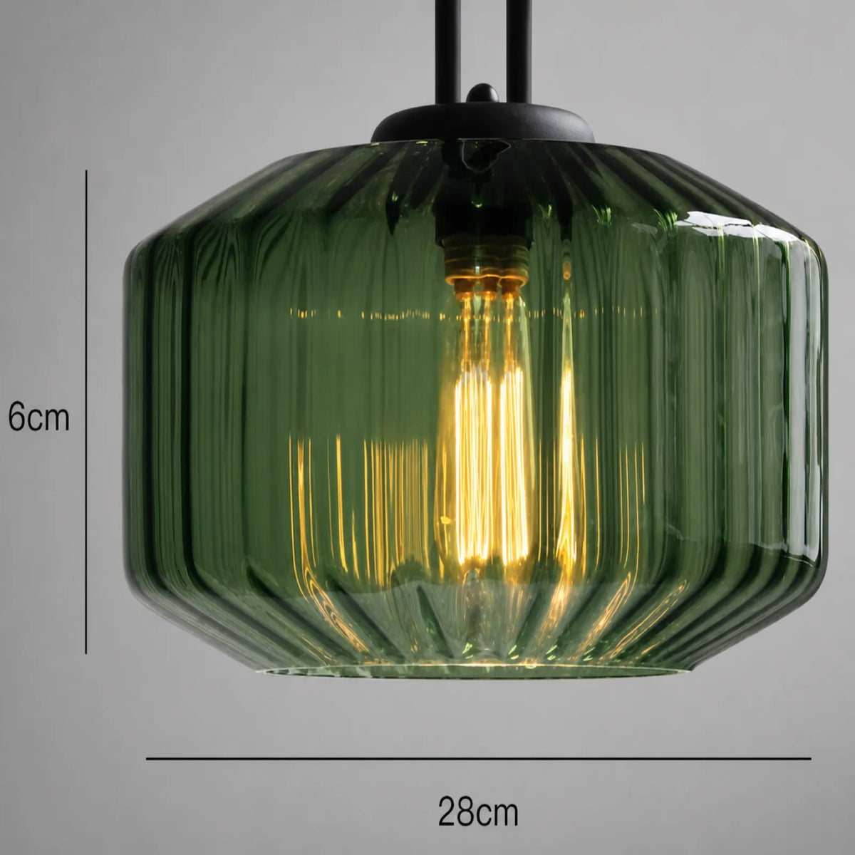 Ribbed Oval Glass Pendant Light Series