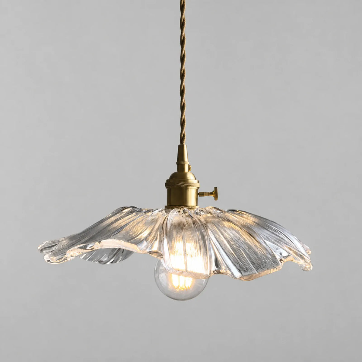 Clear Flower Glass Pendant Light