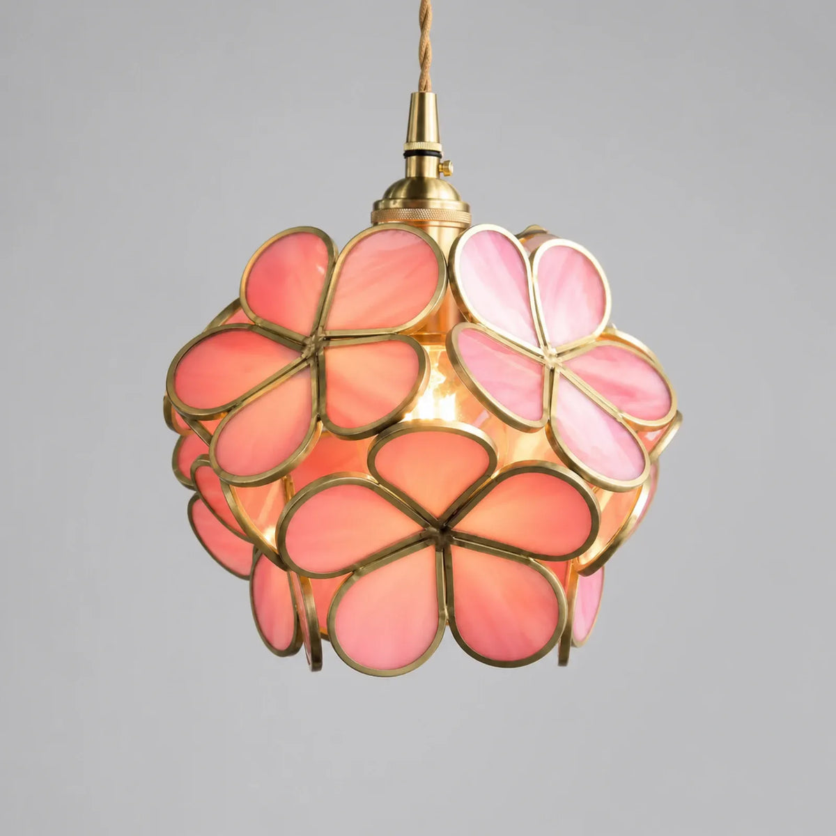 Pink Glass Petal Pendant Light