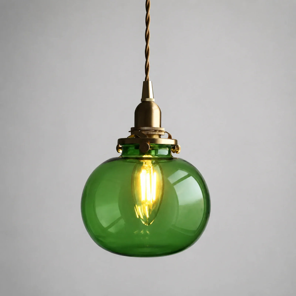 Green Mini Pumpkin Glass Pendant Light
