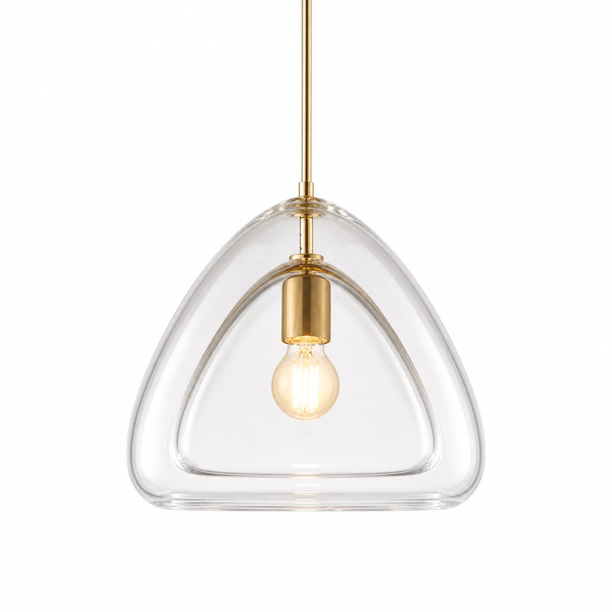 Triangular Glass 5W LED SMD Pendant Light, 23 x 15cm