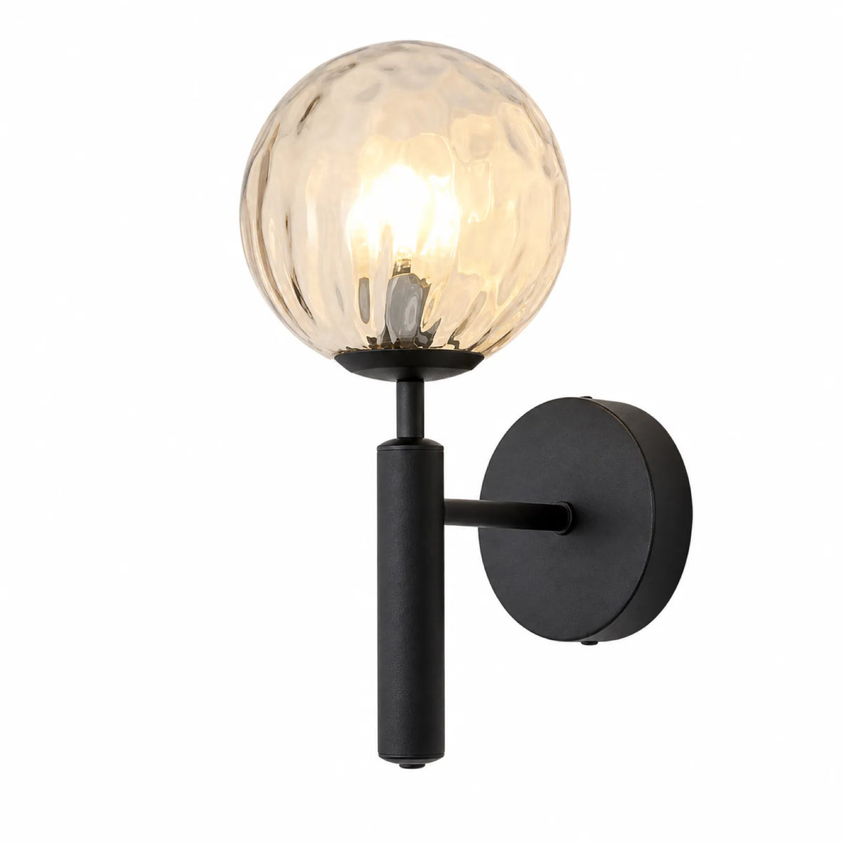 Water-Ripple Globe Short-Arm Wall Light