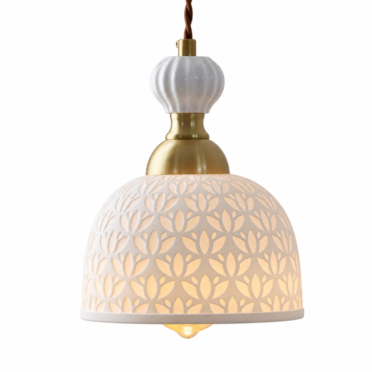 Rose and Clover Ceramic Pendant Light
