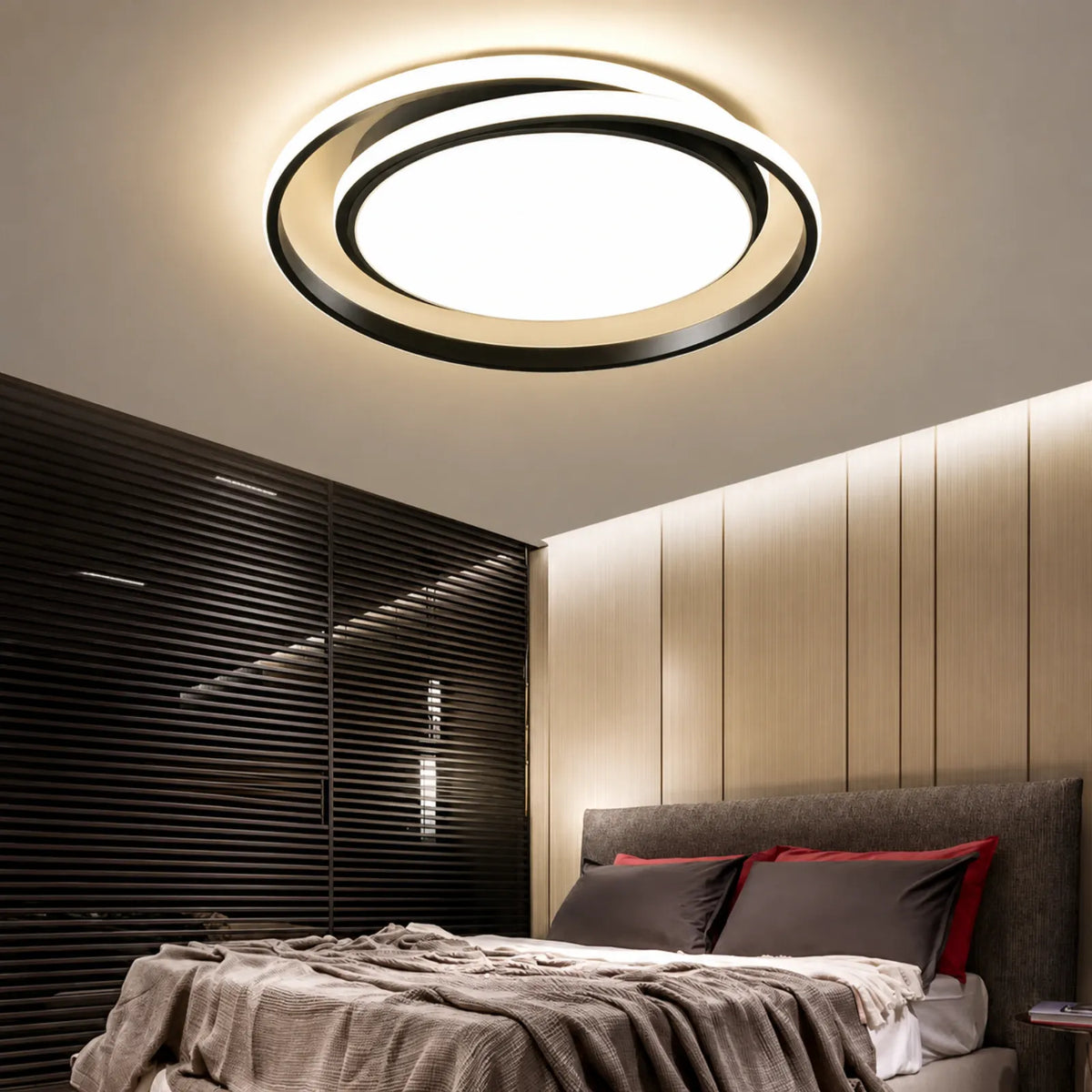 Split-Halo Disc Ceiling Light