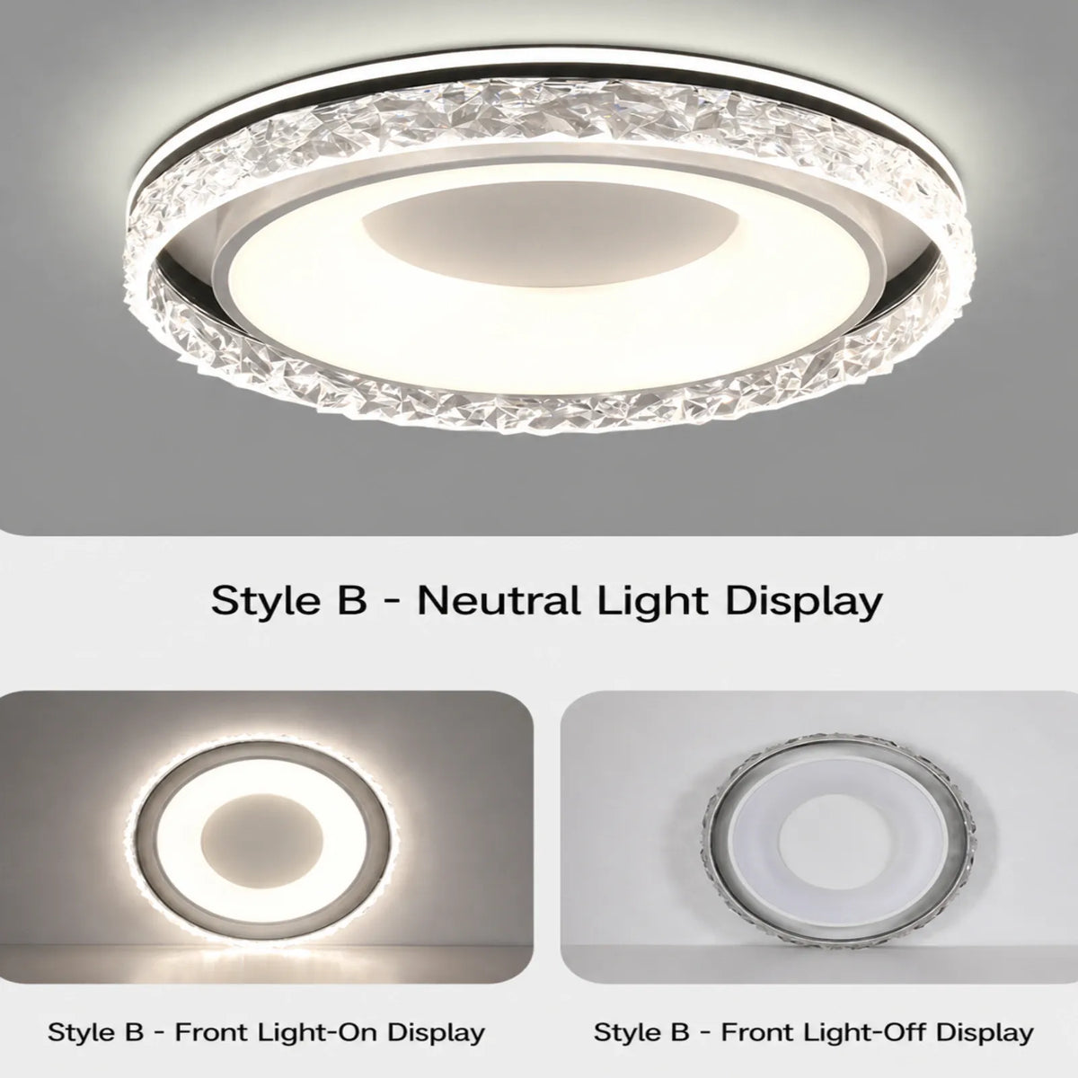 Faceted-Rim Halo Ceiling Light