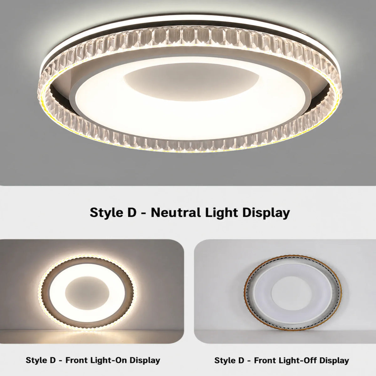 Fluted-Rim Halo Ceiling Light