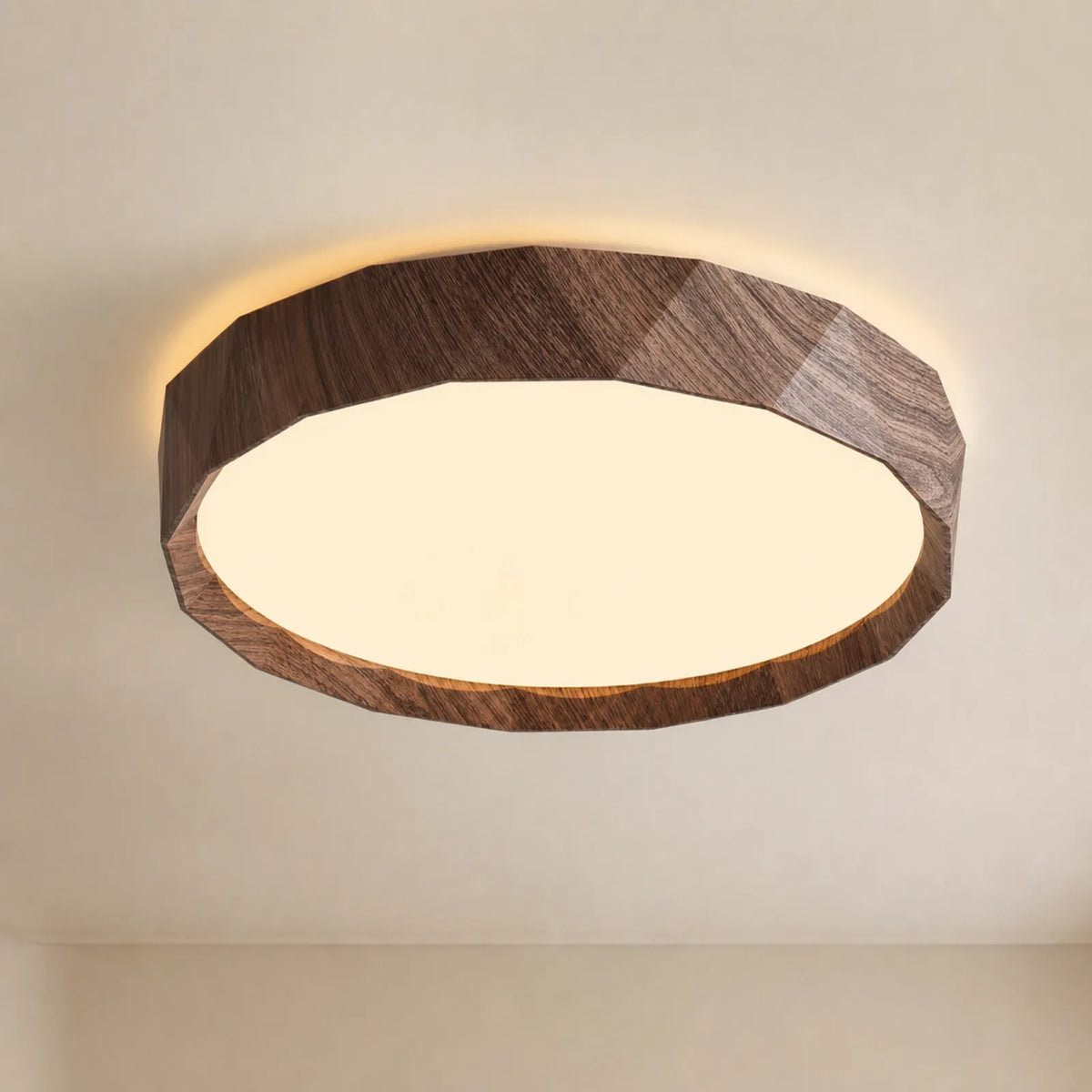 Faceted Pattern-Rim Ceiling Light