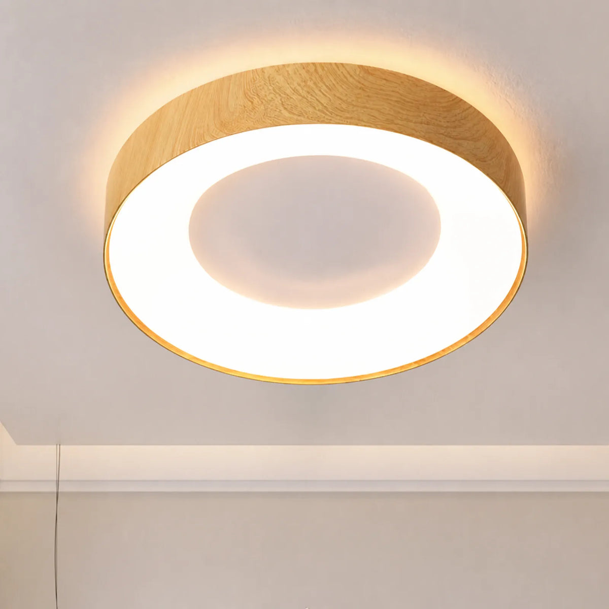 Patterned Recessed-Center Disc Ceiling Light