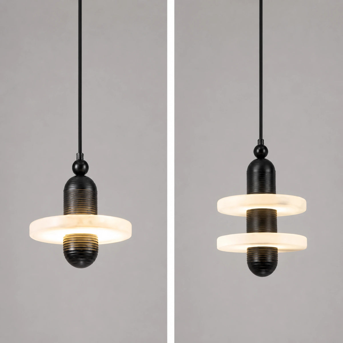Alabaster Disc Pendant Light