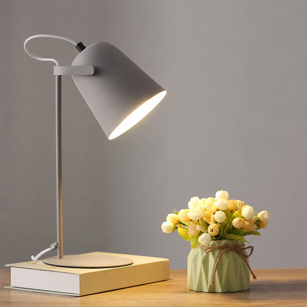 Nordic Metal Cone Table Lamp with E27 Socket