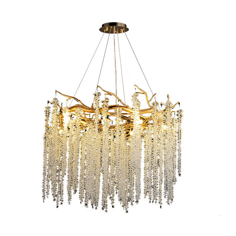 Light Luxury Restaurant Chandelier Crystal Lamp New Artistic Creative Branch Living Room American Crystal Source Factory Zhongshan