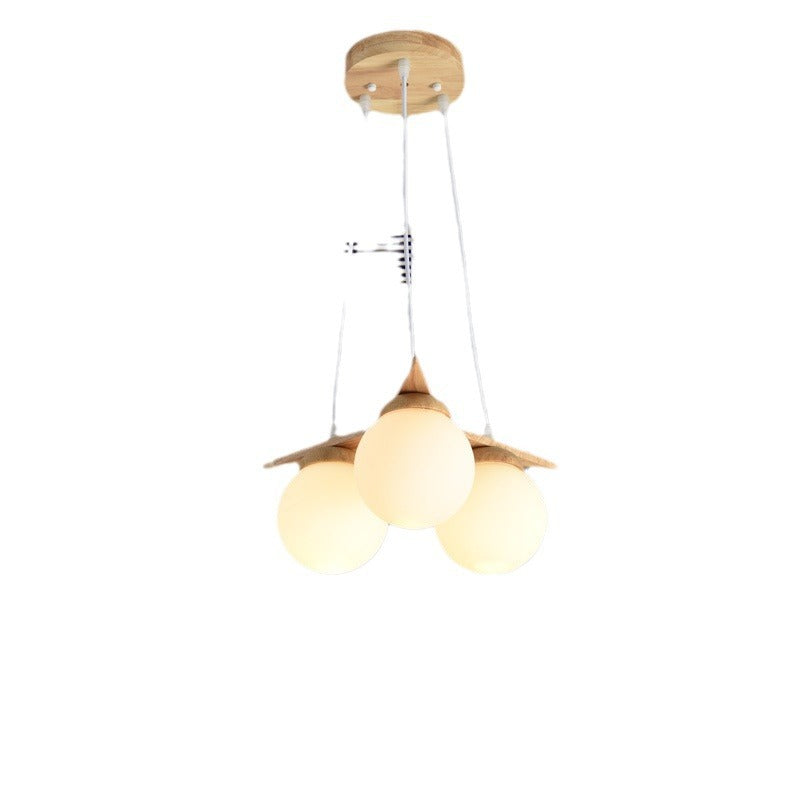 Nordic Log Style Dining Chandelier Japanese Style Solid Wood Bedroom Room Small Living Room Dining Room Children's Room Lamp Wooden Lamps