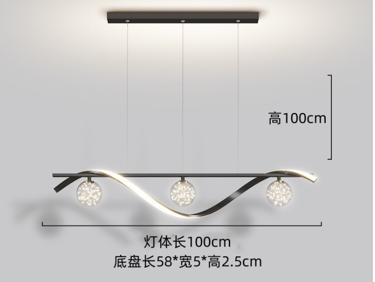 Luxury Stars Clear Glass Ball twisted Strip Chandelier