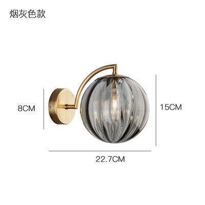 Postmodern Bedroom Bedside Wall Lamp American Simple Nordic Designer Hotel Aisle Staircase Glass Ball Small Wall Lamp