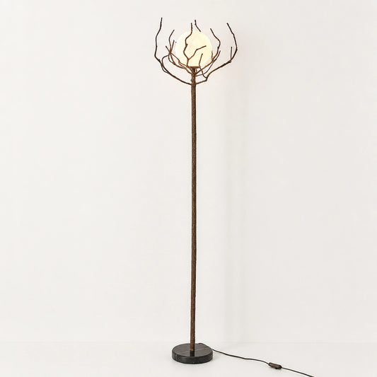 Single-Light Faux Branch Globe Floor Lamp