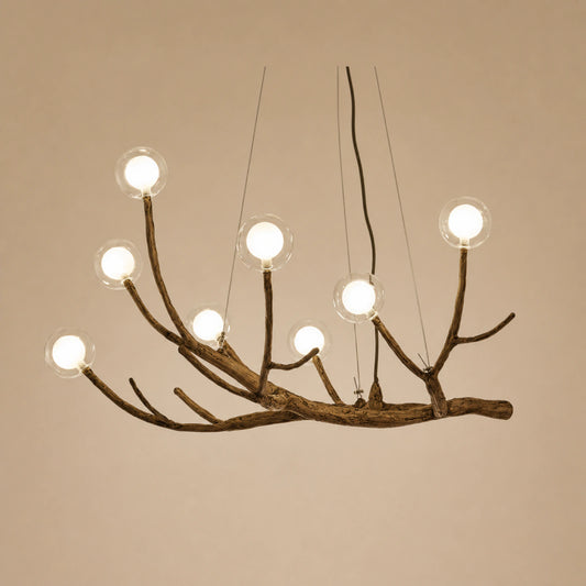 Birds Returning to the Nest Style A Horizontal Branch Globe Pendant Light
