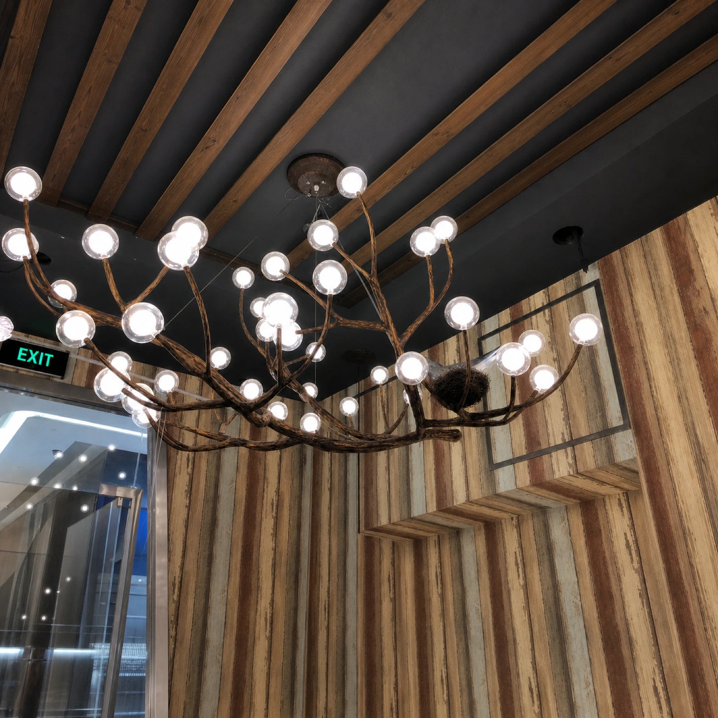 Returning Birds D-Series Multi-Light Branch Globe Chandelier
