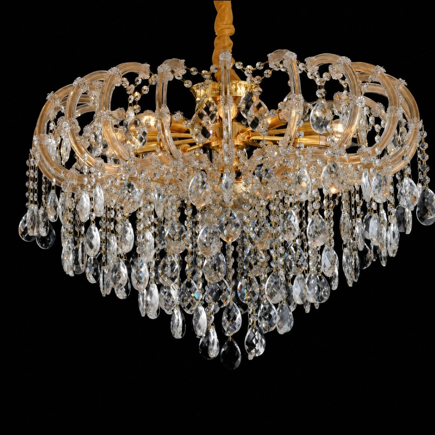 2012 Series Gold Clip-On Candle-Style Crystal Chandelier