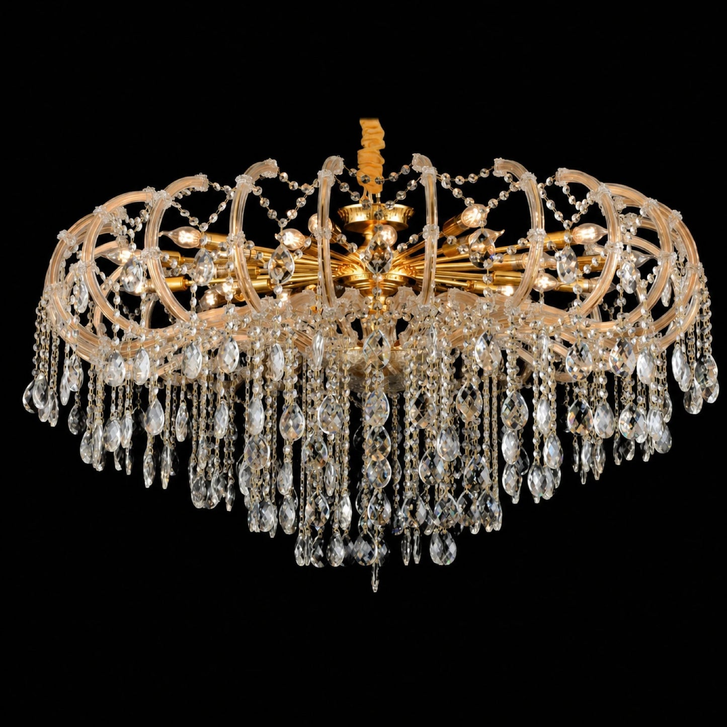 2012 Series Gold Clip-On Candle-Style Crystal Chandelier