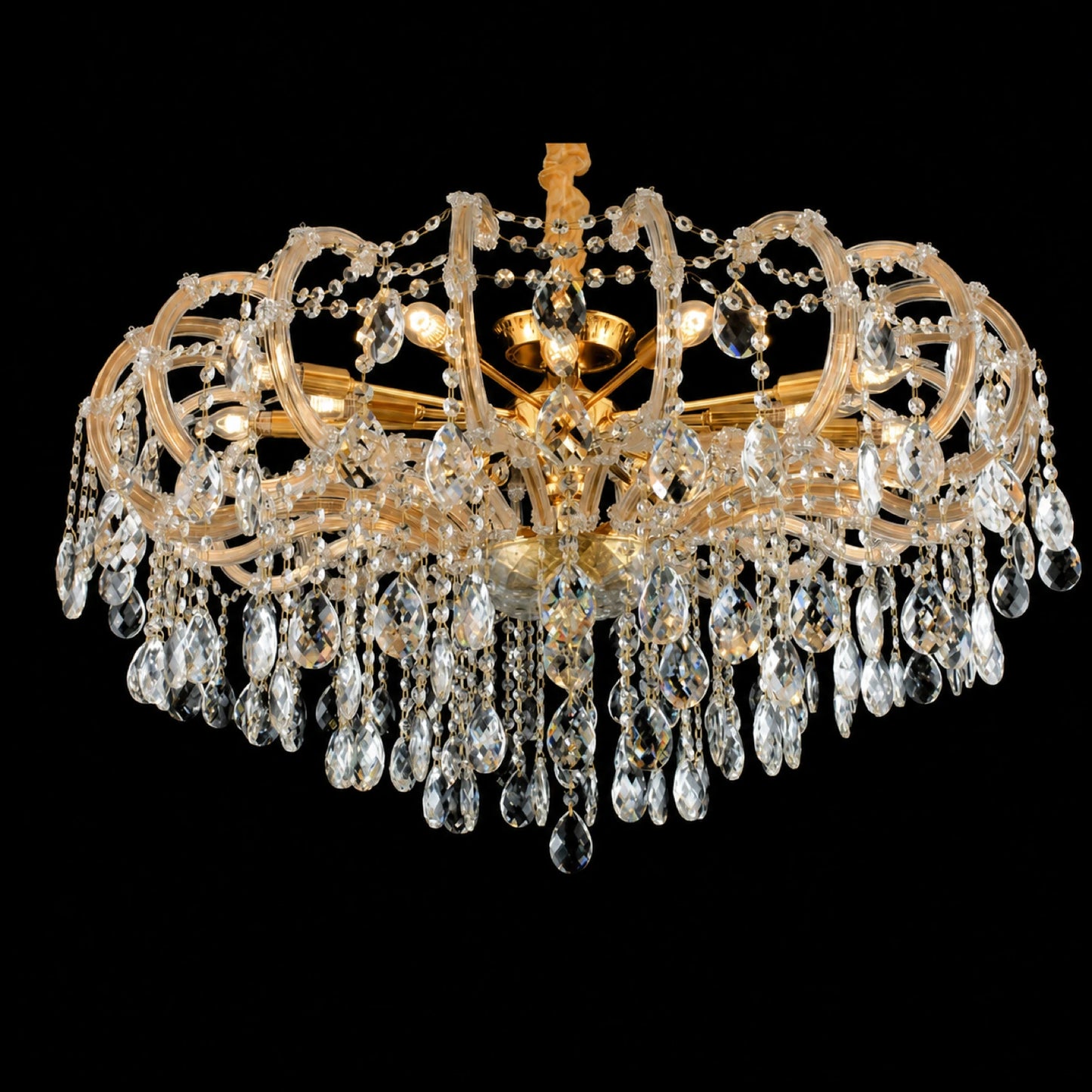 2012 Series Gold Clip-On Candle-Style Crystal Chandelier