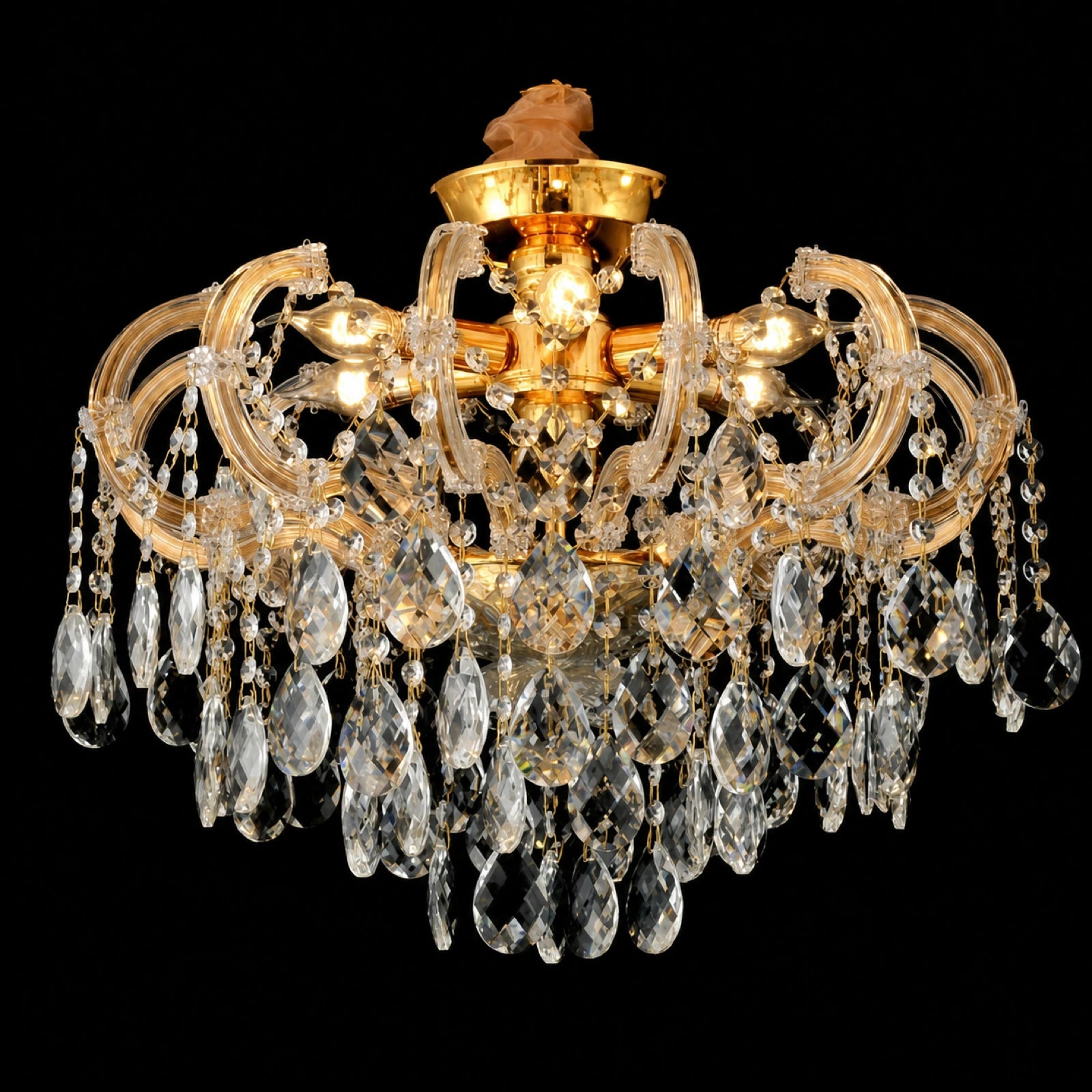 2012 Series Gold Clip-On Candle-Style Crystal Chandelier