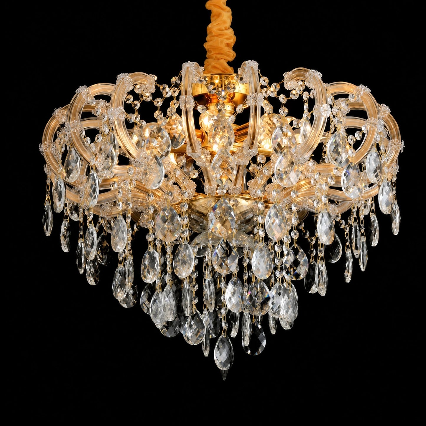 2012 Series Gold Clip-On Candle-Style Crystal Chandelier
