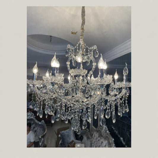 2013 Series Chrome Clip-On Candle-Style Crystal Chandelier
