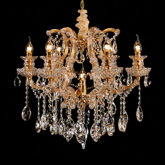 2014 Series Gold Clip-On Candle-Style Crystal Chandelier