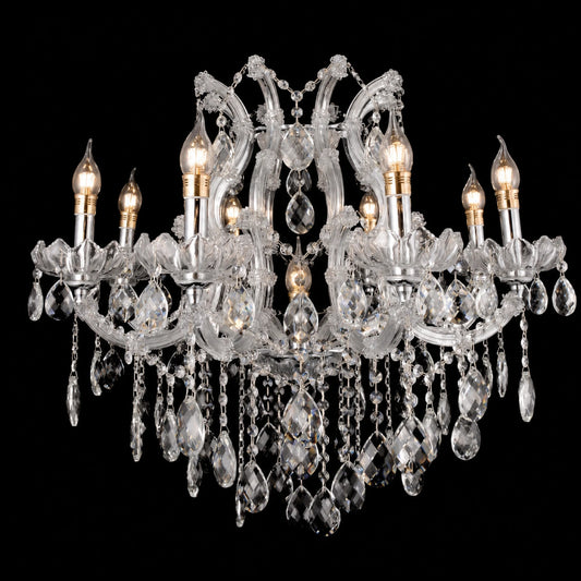 2018 Clear Crystal Clip Candle Chandelier Series - Chrome Finish
