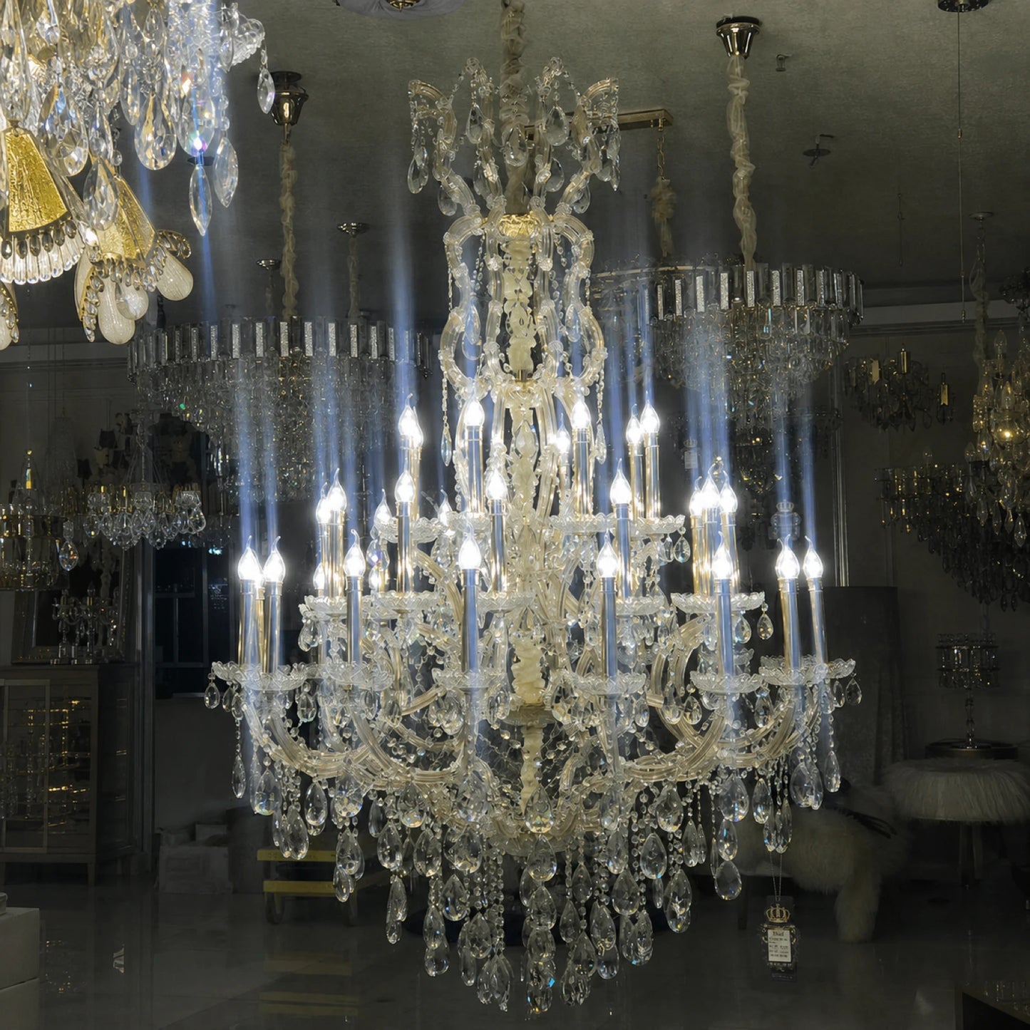 2010 Multi-Tier Crystal Clip Candle Chandelier Series