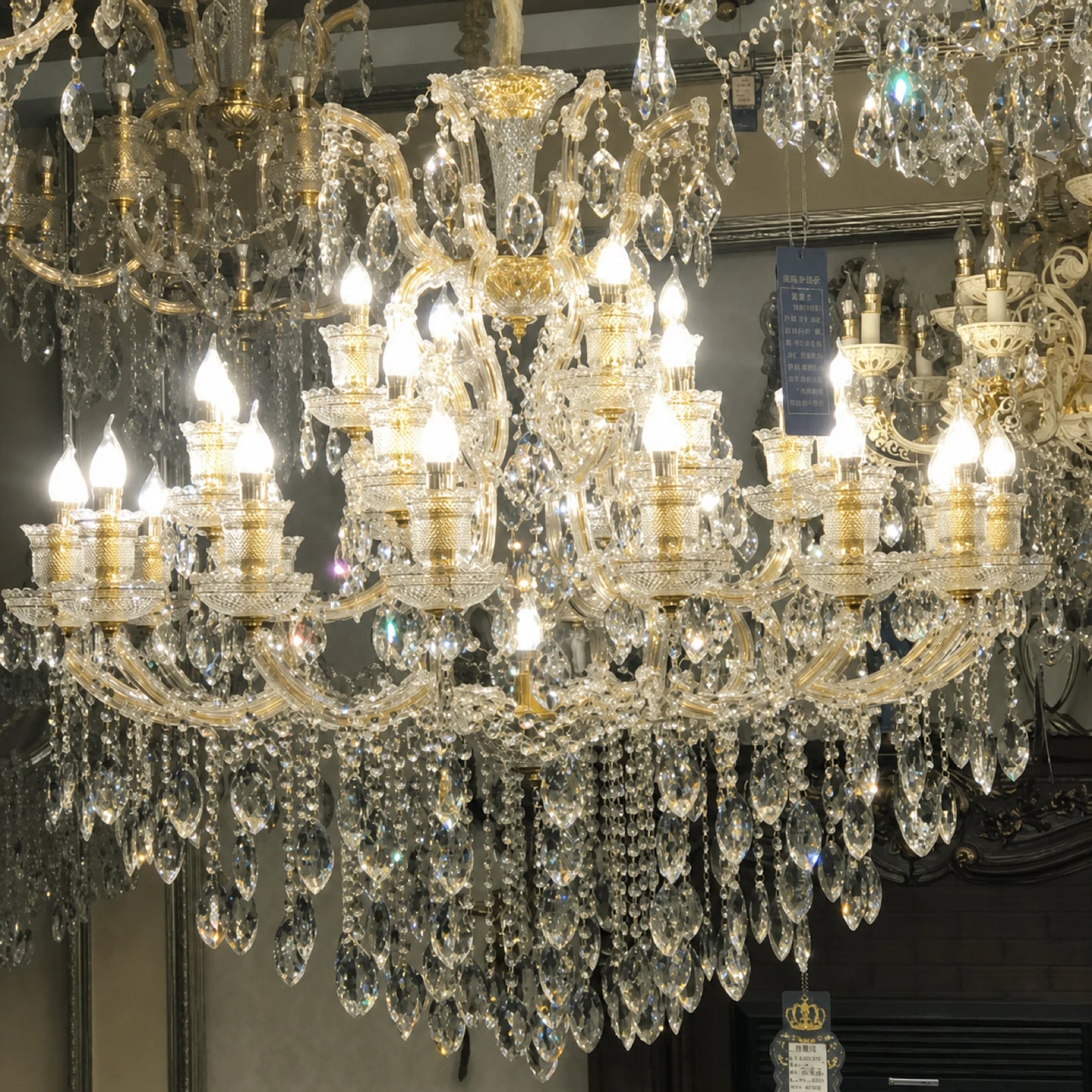 2008 Series Multi-Size Clip-Crystal Candle Chandelier