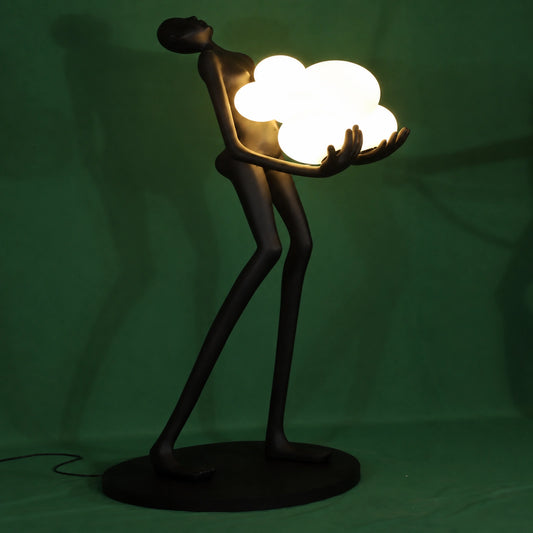 F9101 Bending Figure Holding Spheres Sculpture
