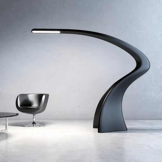 F9129 Crescent-Shaped Sculptural Floor Lamp