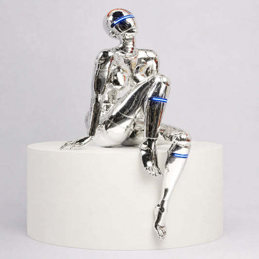 F9156 Futuristic Seated Figure LED Sculpture Light