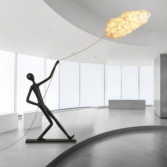 F9211 Figure Supporting Cloud Sculpture Floor Lamp