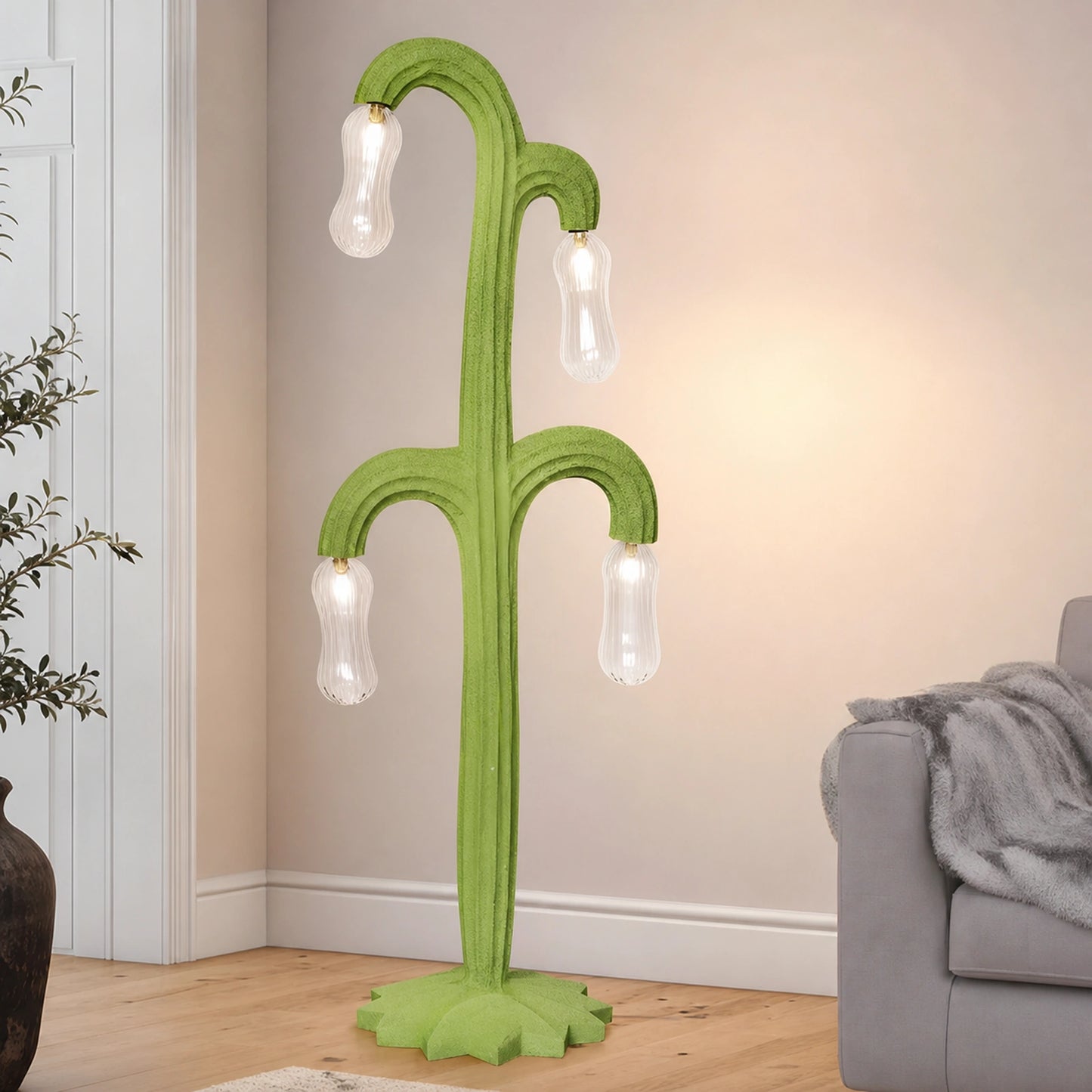 Multi-Arm Cactus Sculpture Floor Lamp