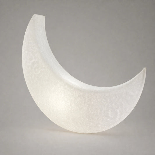 White Crescent Sculptural Floor Lamp