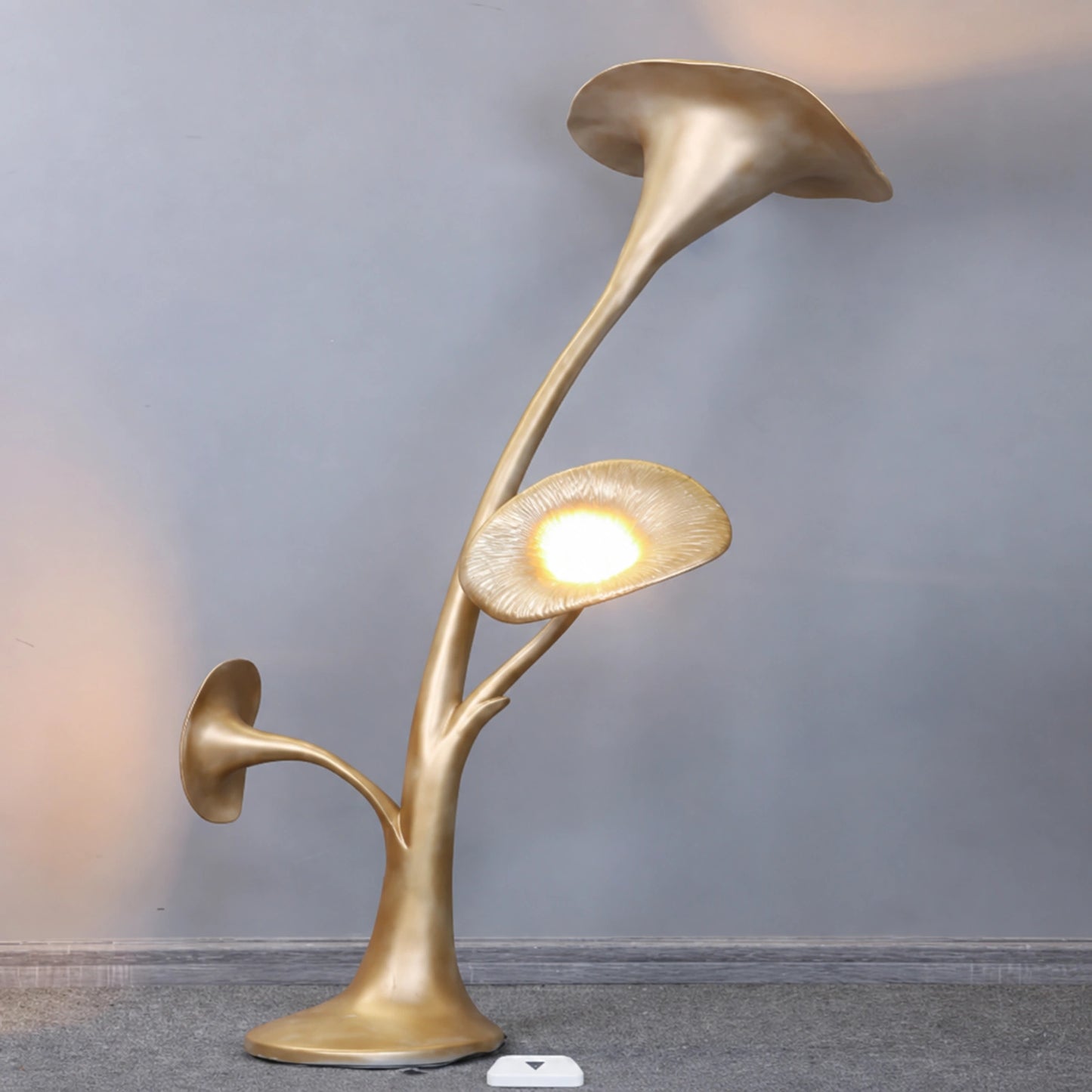 Gold Three-Branch Organic Sculptural Floor Lamp