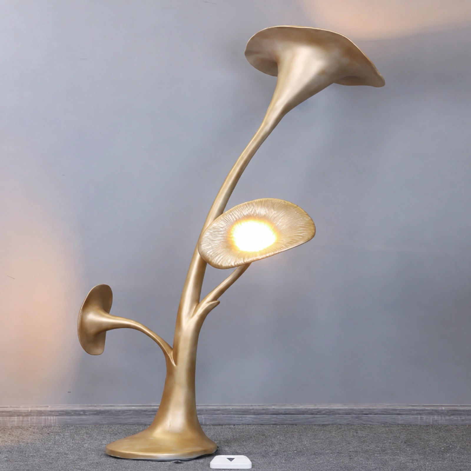 Gold Three-Branch Organic Sculptural Floor Lamp