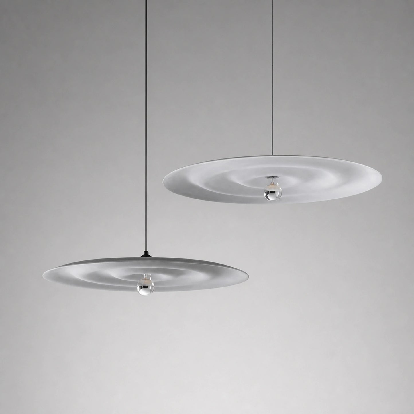 Gray and White Disc Pendant Light
