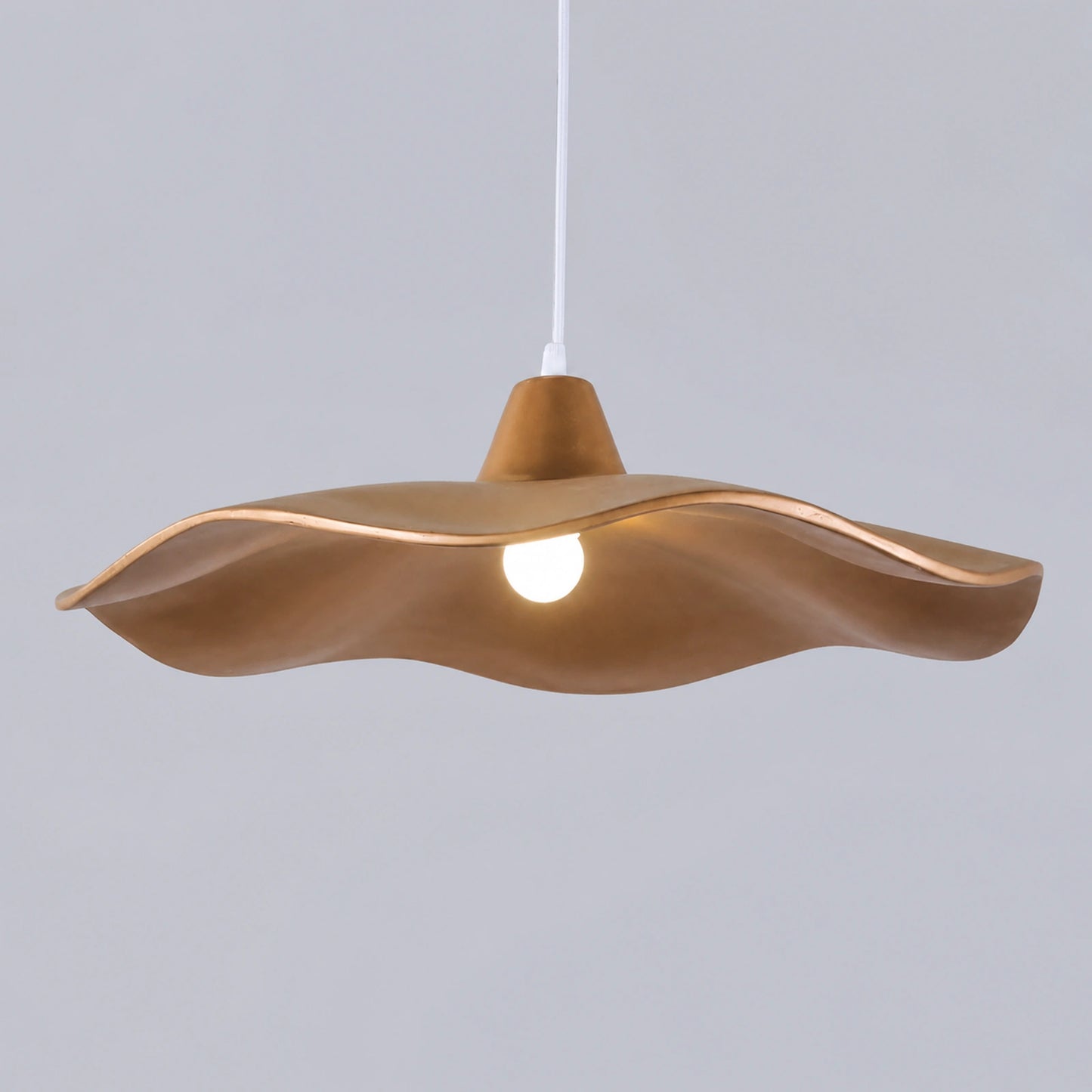 Beige Wavy Umbrella Pendant Light