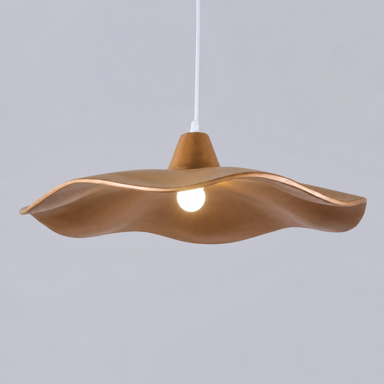 Beige Wavy Umbrella Pendant Light