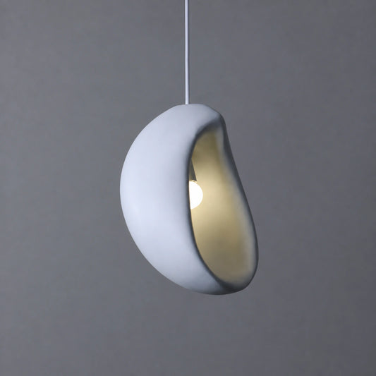 Gray and White Oval Ring Pendant Light